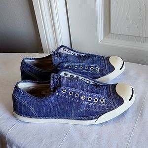 Men's Converse Jack Purcell Blue Slip On Sneakers Size 11